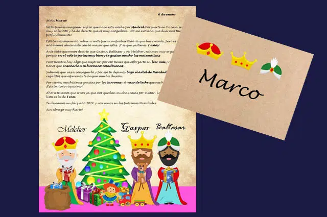 Comprar Carta Reyes Magos personalizada a los niños para la noche de Reyes