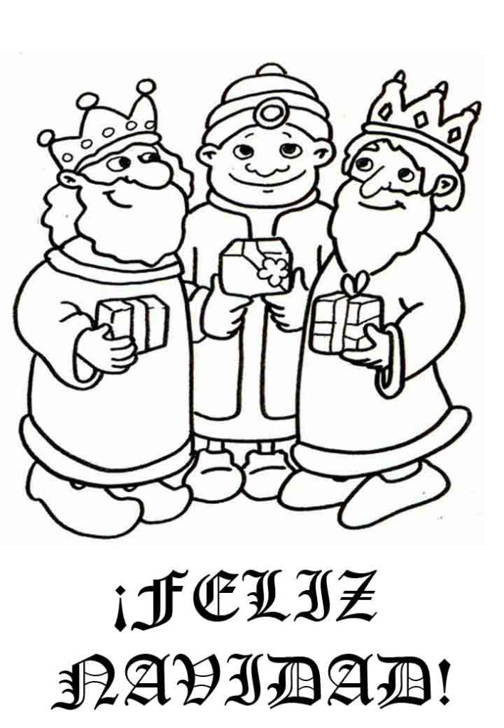 Dibujos Reyes Magos para colorear Gratis