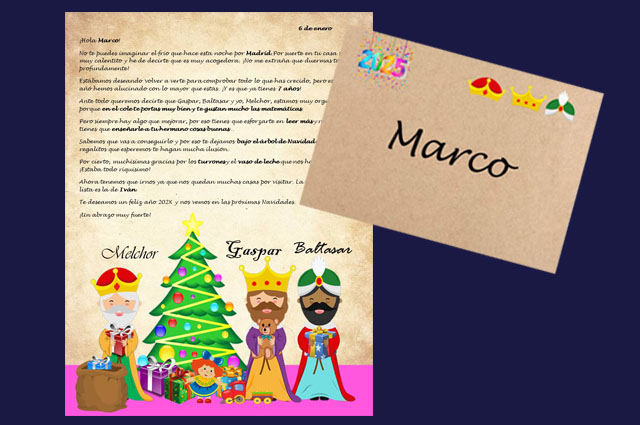 Comprar Carta Reyes Magos personalizada a los niños para la noche de Reyes