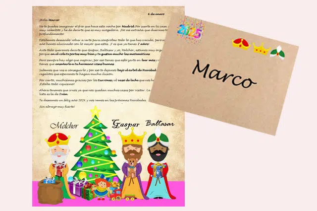 Comprar Carta Reyes Magos personalizada a los niños para la noche de Reyes
